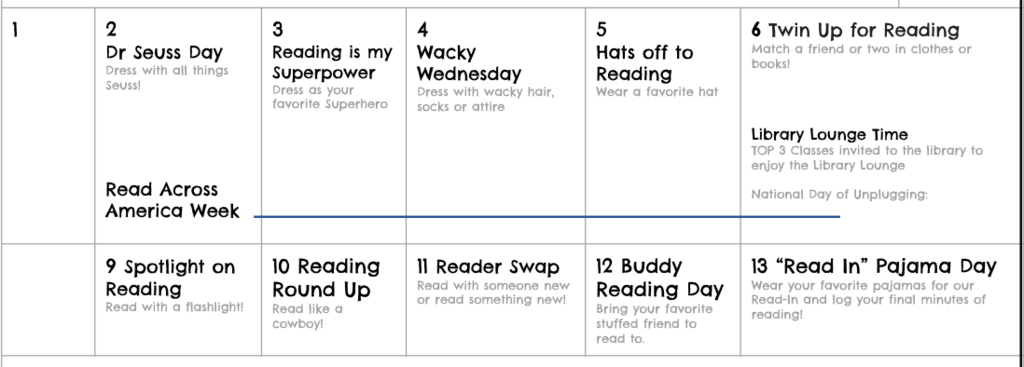 Read Across America Spirit Days