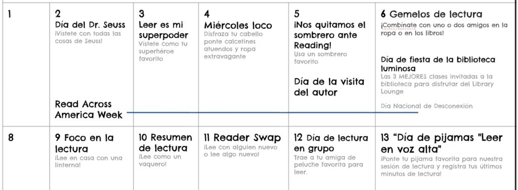 Read Across America Spirit Days