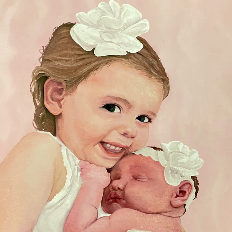 Girl and baby