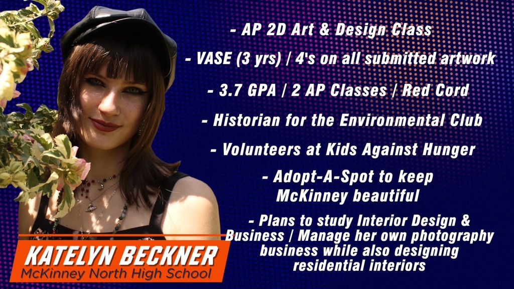 Katelyn Beckner, McKinney North High School Art - Scholar Artist of the Week