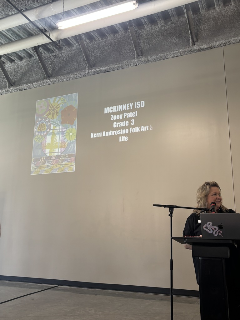 Zoey Patel, Wilmeth Artist at TAEA Youth Art Month ceremony