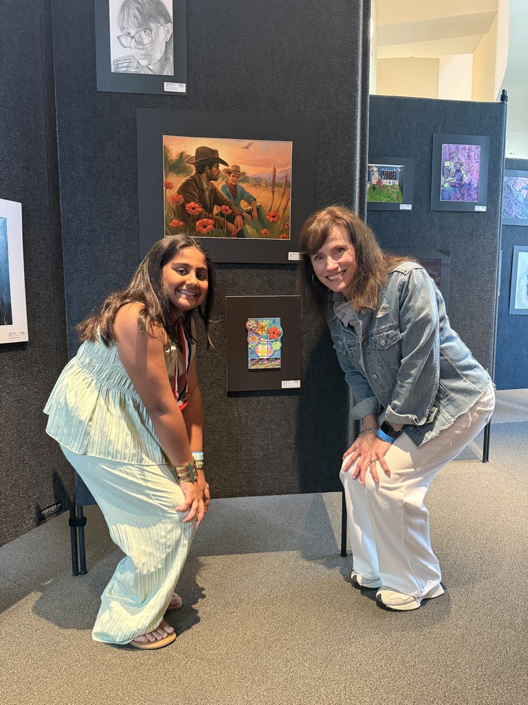Zoey Patel, Wilmeth Artist and Rae Curren Wilmeth Art Teacher, at TAEA Youth Art Month ceremony
