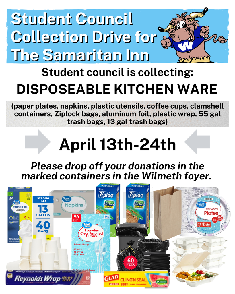 Stuco is hosting a Samaritan Inn Drive- Disposable Kitchenware April 13th - 24th There will be marked baskets in the foyer to collect items. Examples include: paper plates, napkins, plastic utensils, coffee cups, clamshell containers, Ziplock bags, aluminum foil, plastic wrap, 55 gal trash bags, 13 gal trash bags