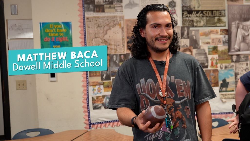 Picture of Matthew Baca, the 2026 Teacher of the Year for Dowell Middle School