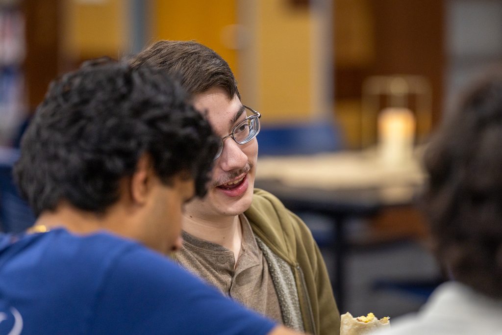 students talking together