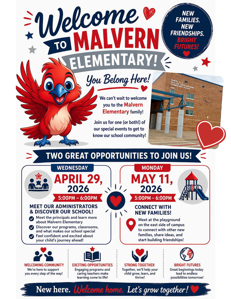Graphic for 2 meet and greet opportunities at Malvern Elementary