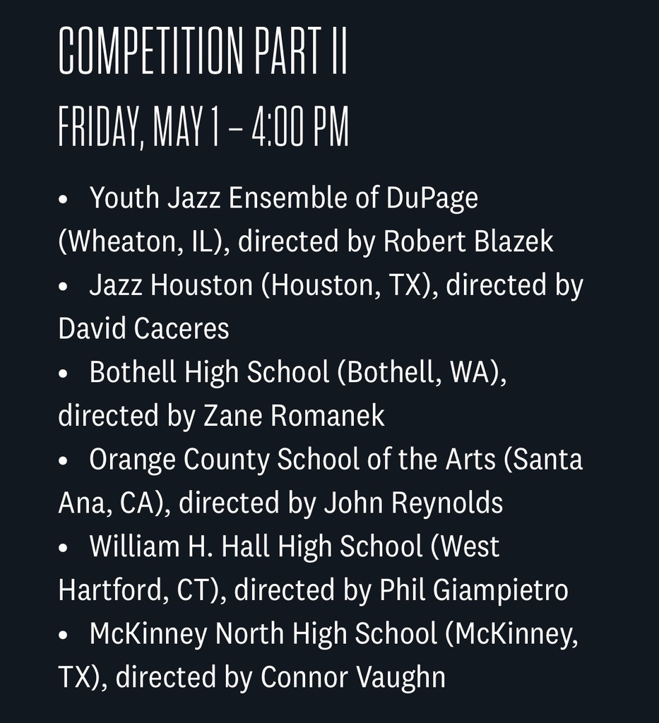 Essentially Ellington performance schedule May 1, 2026