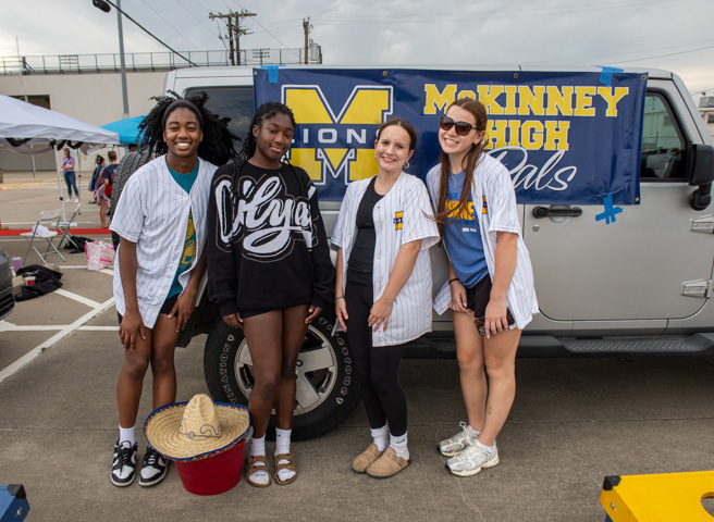 mckinney high school pals pose for a photo