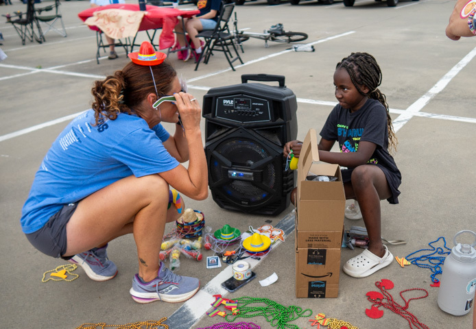 a student gets a prize from the prize box 
