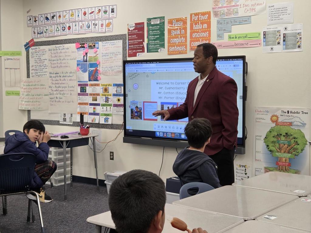Classroom photos of presenter