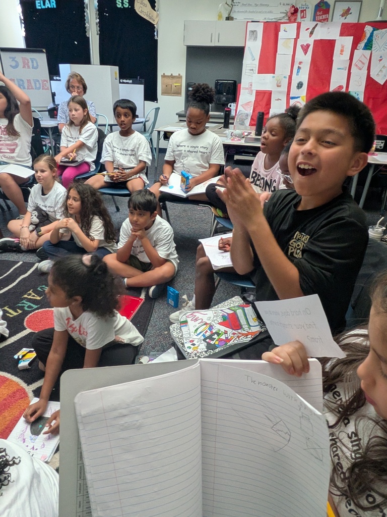 3rd graders participating in a virtual author visit with Katherine Applegate.