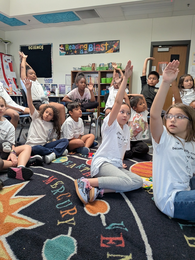 3rd graders participating in a virtual author visit with Katherine Applegate.
