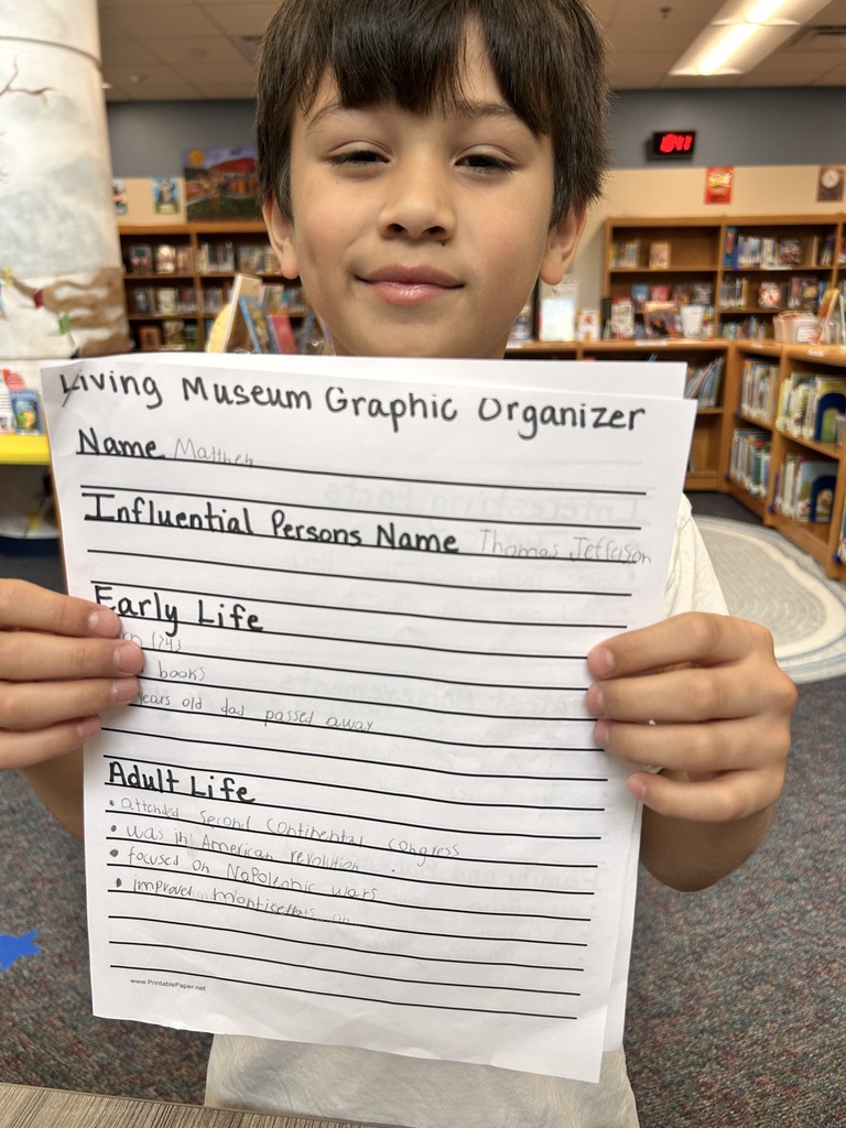 3rd graders working on their Living History Museum projects.