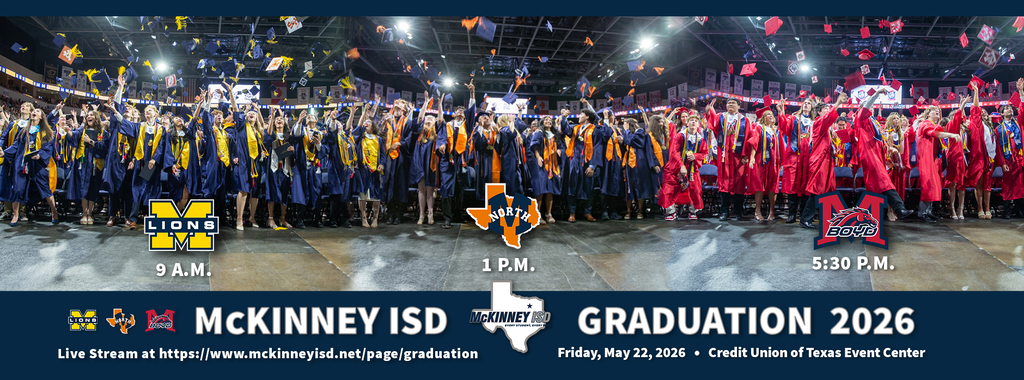 collage of all three schools' grads throwing caps with information from the post