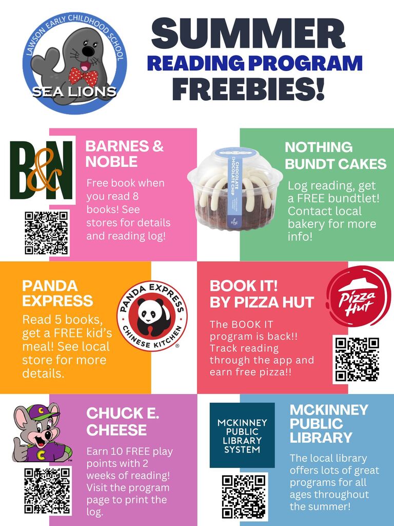 Summer Free Reading Flyer for various franchises