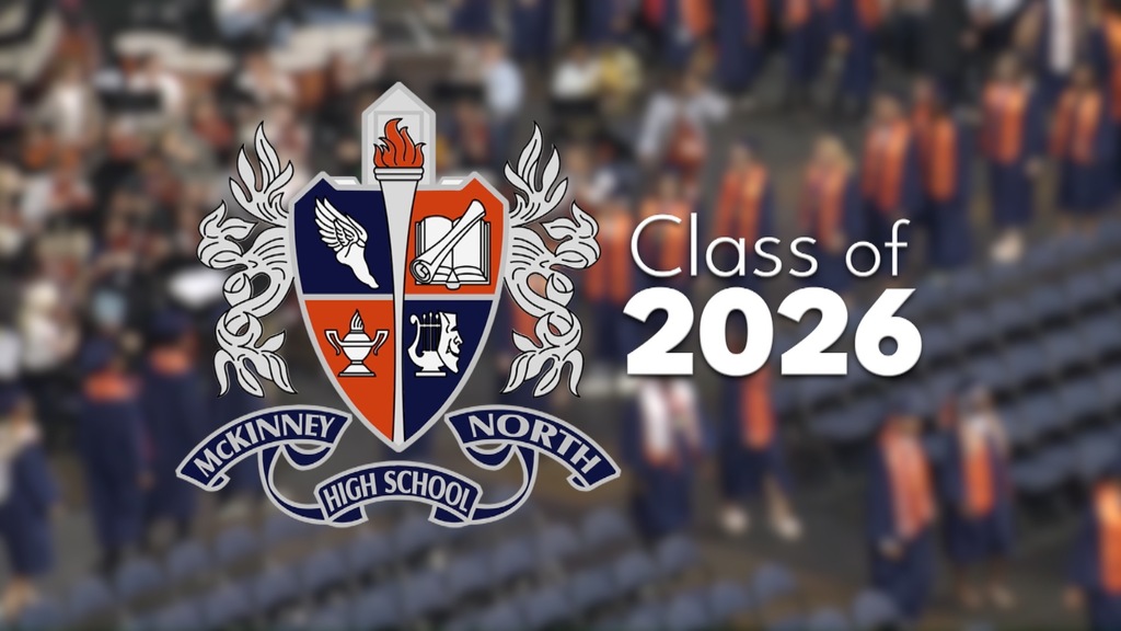 Graphic of the McKinney North High School crest and "Class of 2026"