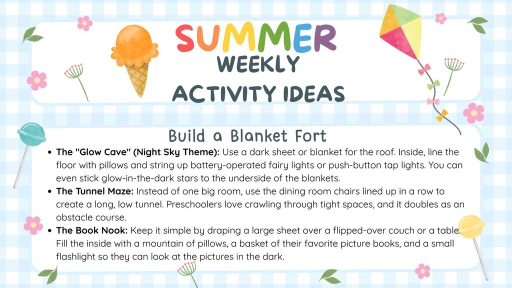 build a blanket fort ideas and details