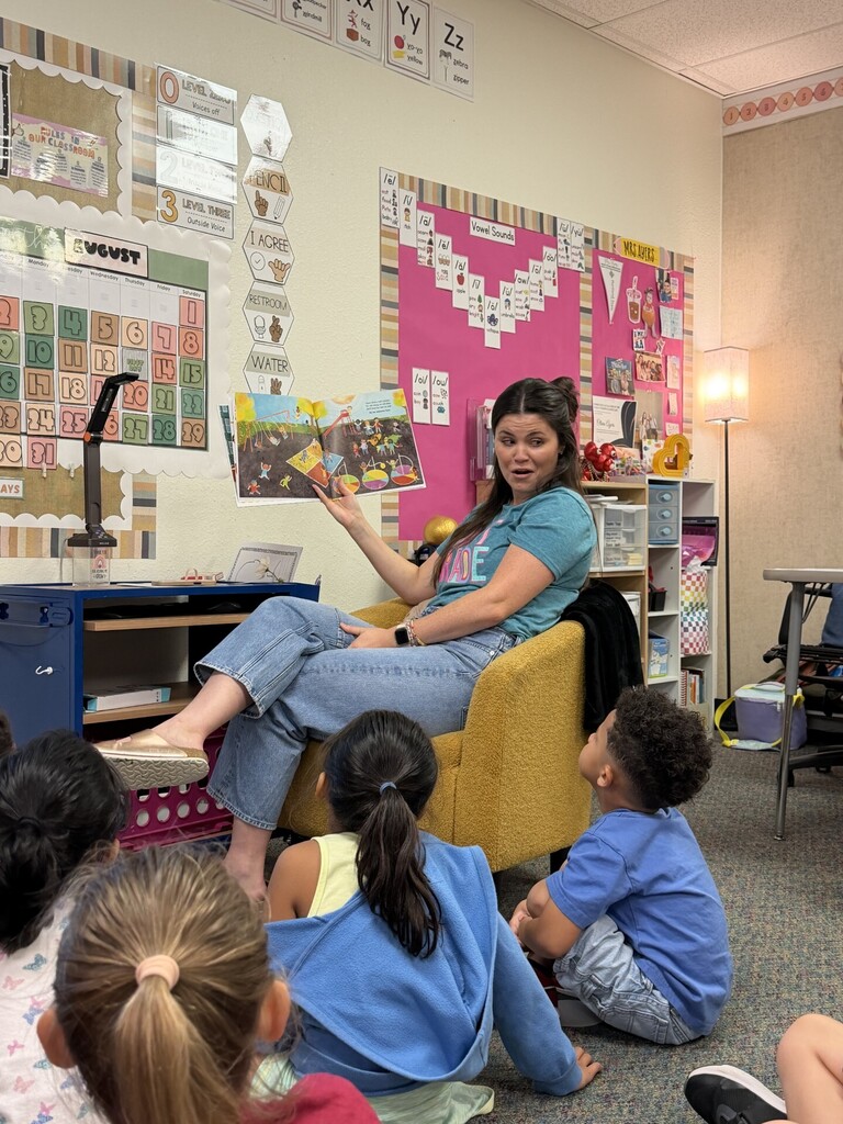 Mrs. Ayers reads to her students