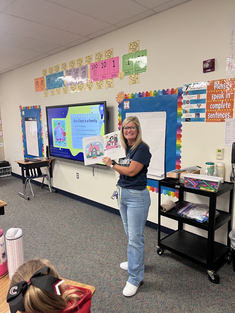 Mrs. Kolb-Fagen reads to her class