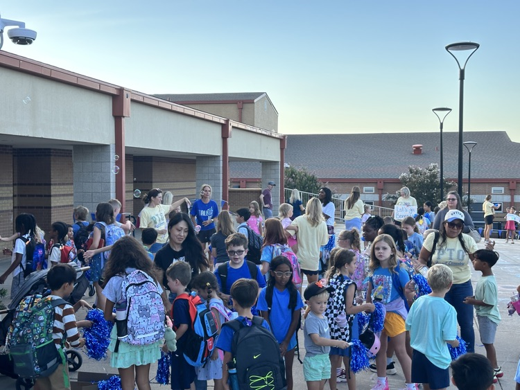 group of students at morning drop off