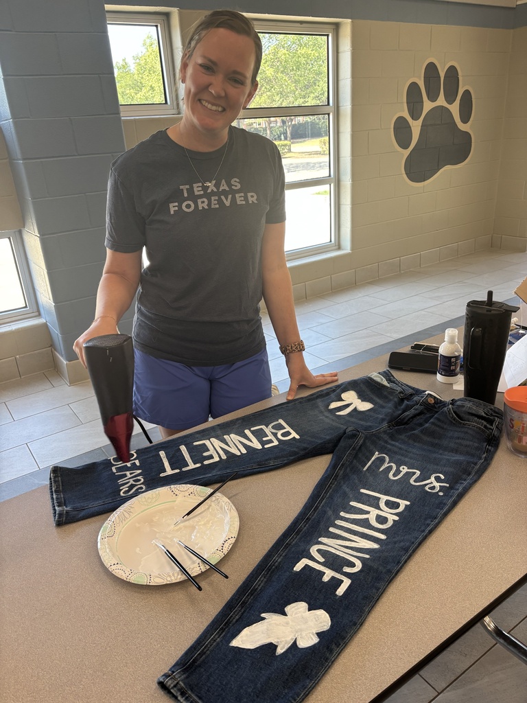 Mrs. Prince showing off her spirit jeans