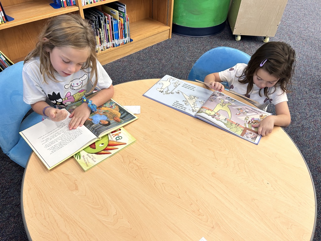 Students the five finger rule to find a "just right" book.