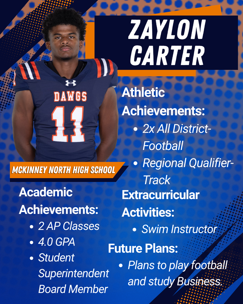 Picture of senior Zaylon Carter from McKinney North High School