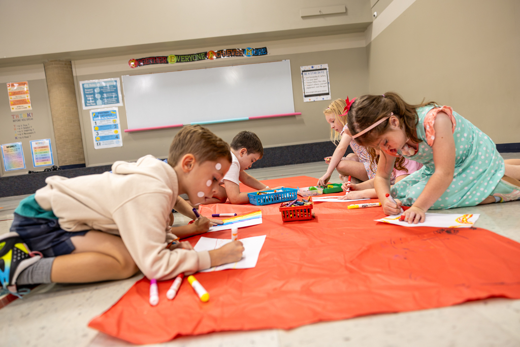 students complete a project for dot day at glen oaks