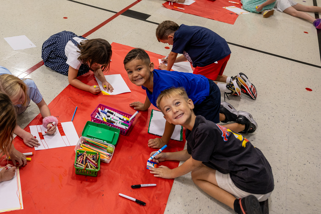 students complete a project for dot day at glen oaks