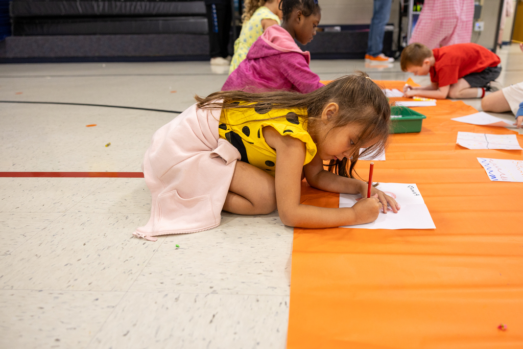 students complete a project for dot day at glen oaks