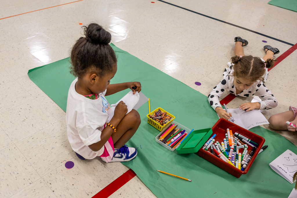 students complete a project for dot day at glen oaks