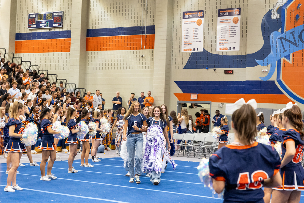 mckinney north volleball team at the pep rally