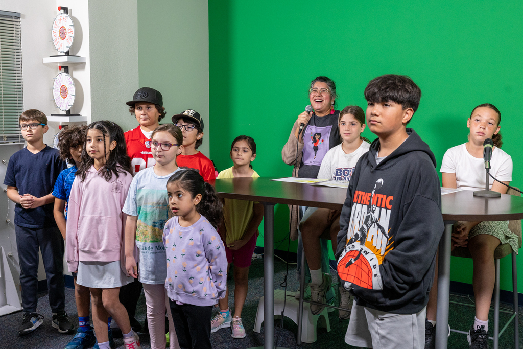 reuben johnson students speak on morning announcements