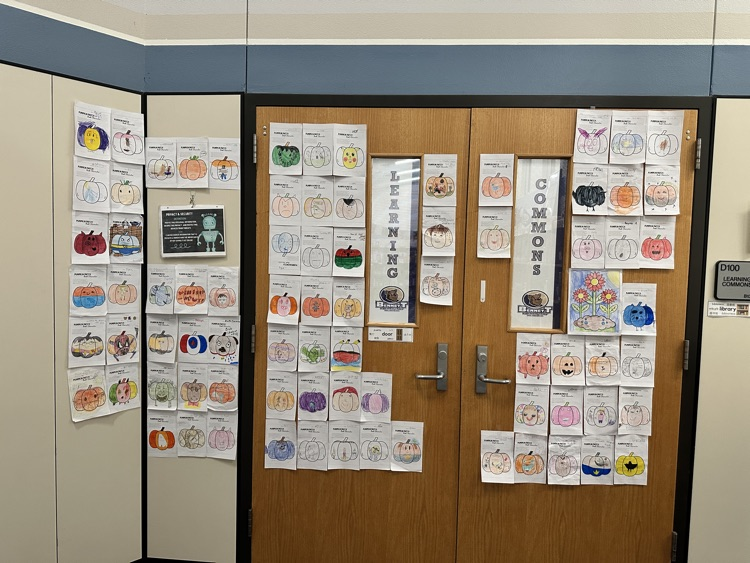 storybook pumpkin patch on library doors