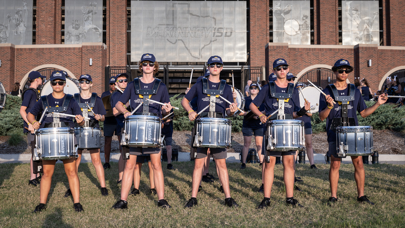 MHS drum line at entrance