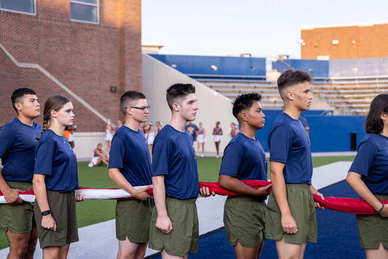 cadets carrying flag