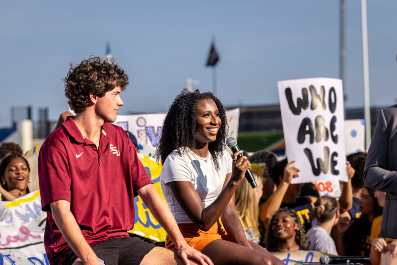 student panel onstage