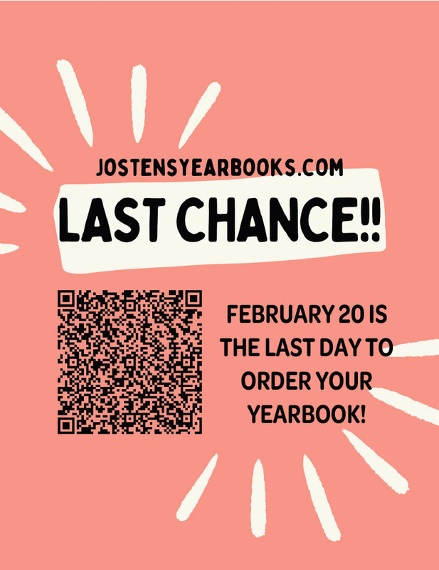 Last Chance to buy yearbook.