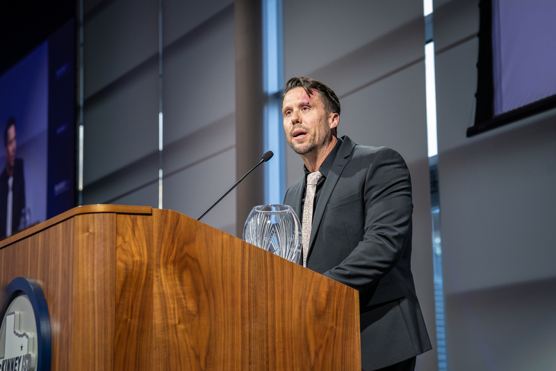 tommy gillett at podium