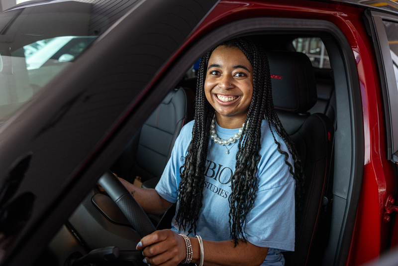 Brannon behind the wheel