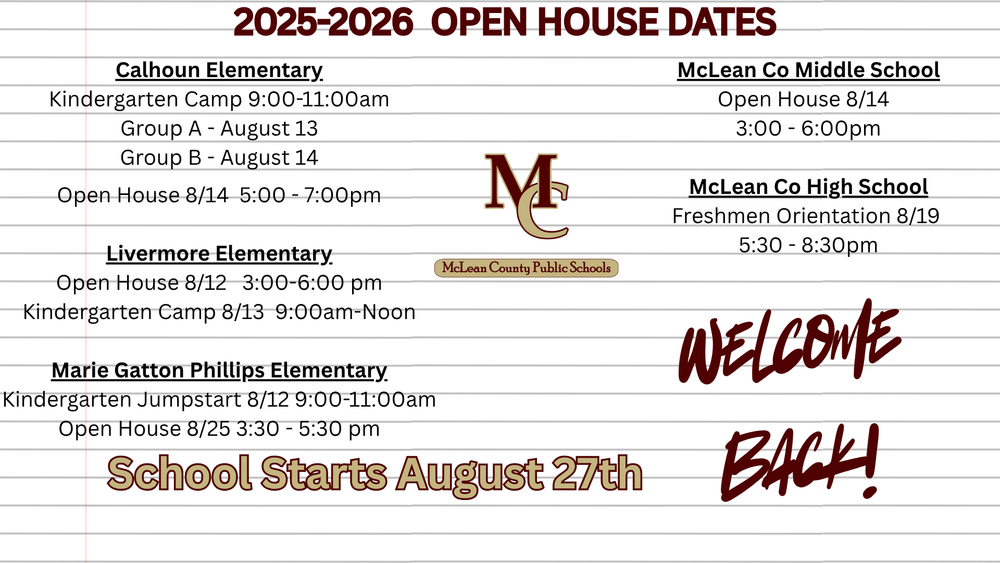 25-26 Open House Dates