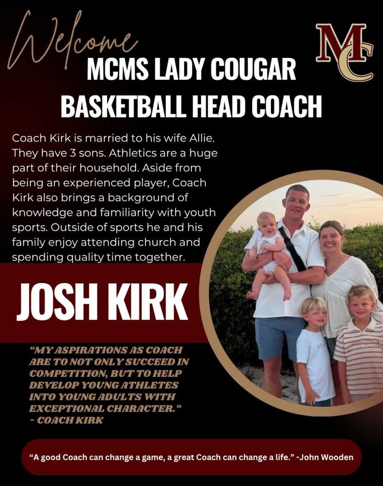 MCMS Lady Cougar Head Basketball Coach
