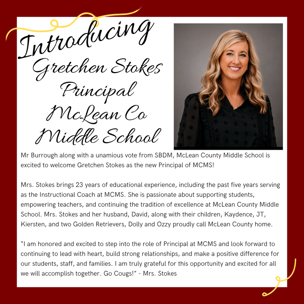 MCMS Principal Announcement