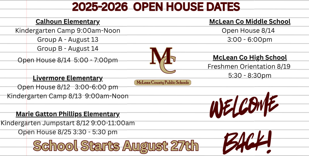 25-26 Open House Dates