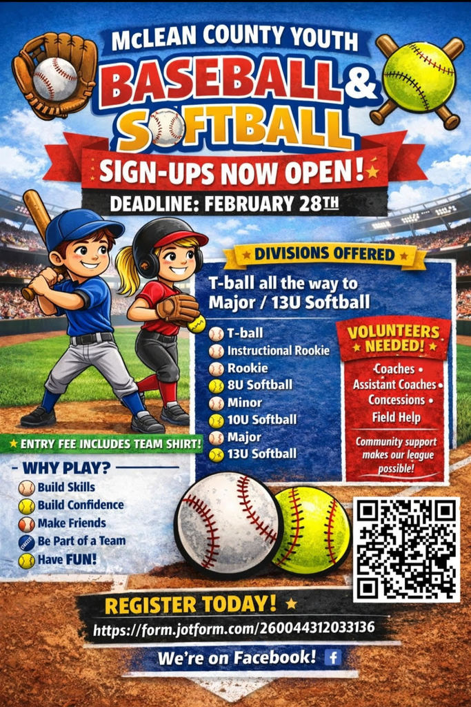 Youth Baseball/Softball Signups Now Open 
