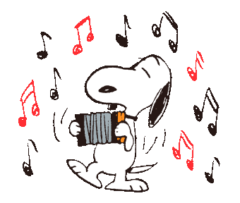 snoopy playing music