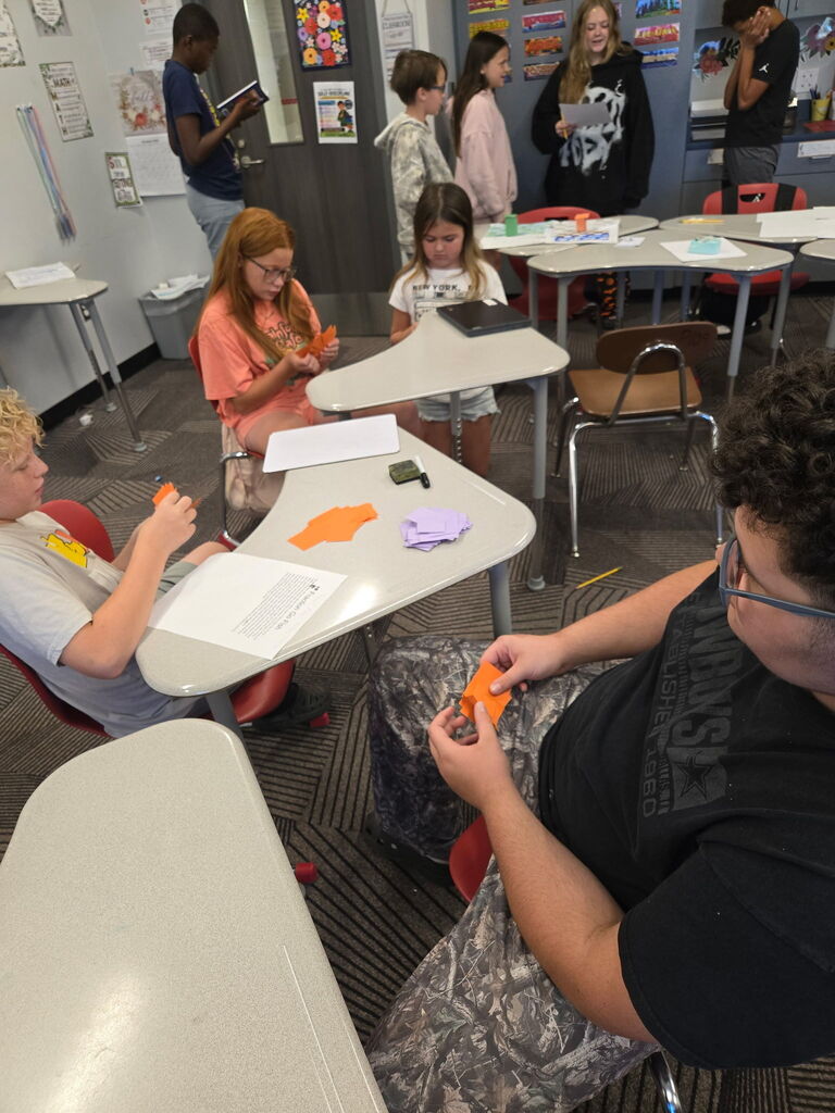 Students playing math game