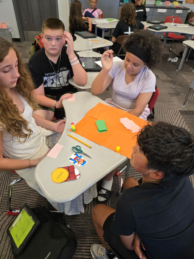 Students playing math game