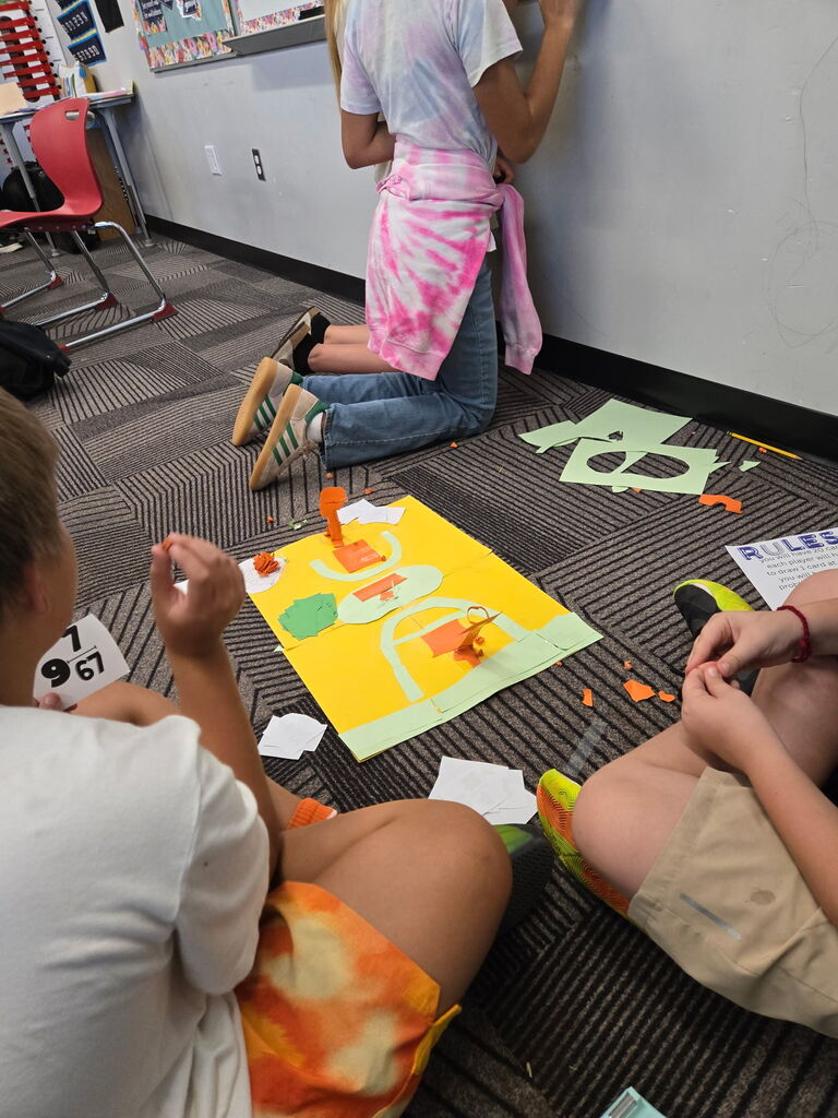 Students playing math game