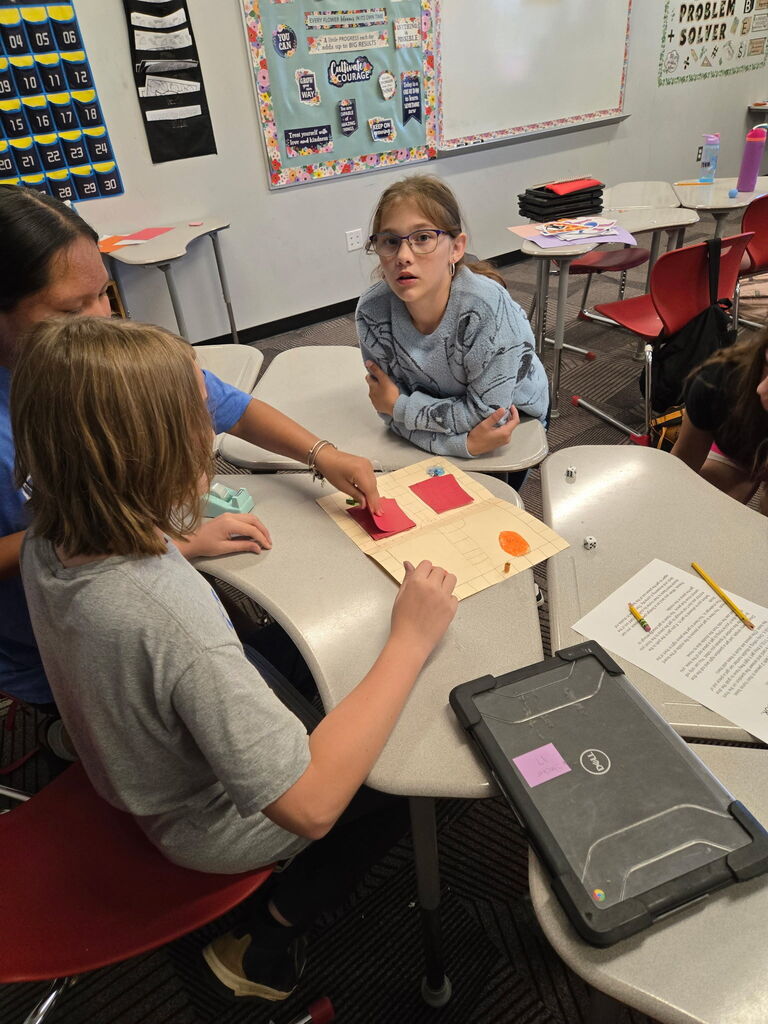 Students playing math game